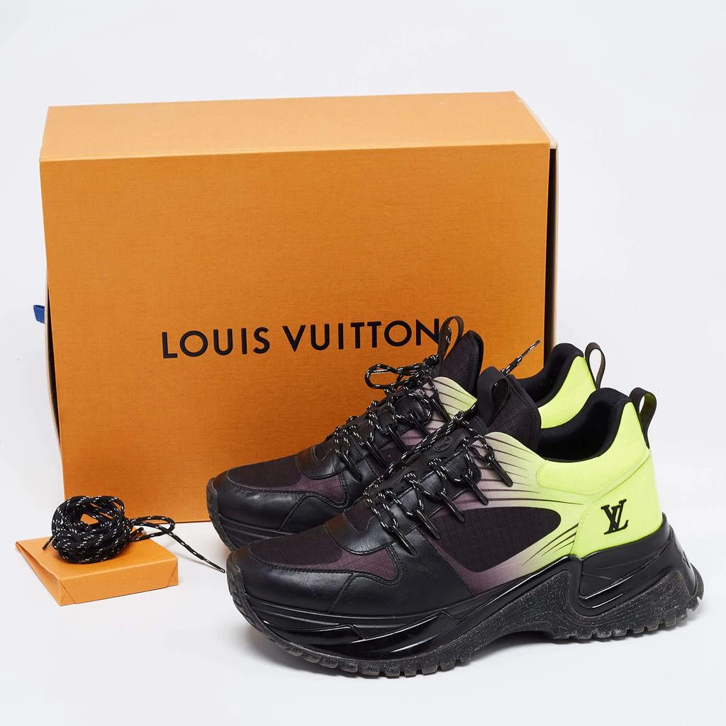 Louis Vuitton Black/Green Leather and Mesh Run Away Pulse Sneakers Size 42 商品