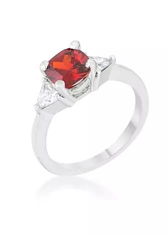商品JGI|Shonda 1.8Ct Ruby Cz Rhodium Cushion Classic Statement Ring,价格¥337,第1张图片详细描述