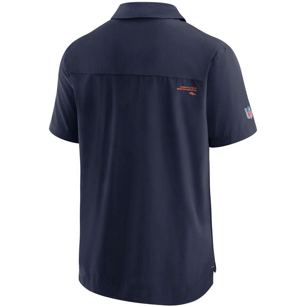 Men's Navy Denver Broncos Sideline UV Performance Polo Shirt商品第4张图片规格展示