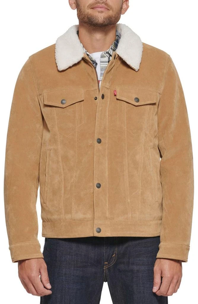 商品Levi's|Faux Suede & Faux Shearling Lined Trucker Jacket,价格¥676,第1张图片