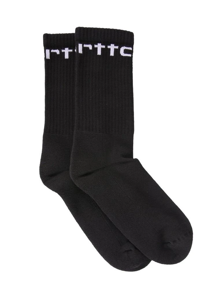 商品Carhartt WIP|Carhartt WIP Logo Intarsia Ribbed Socks,价格¥88,第1张图片