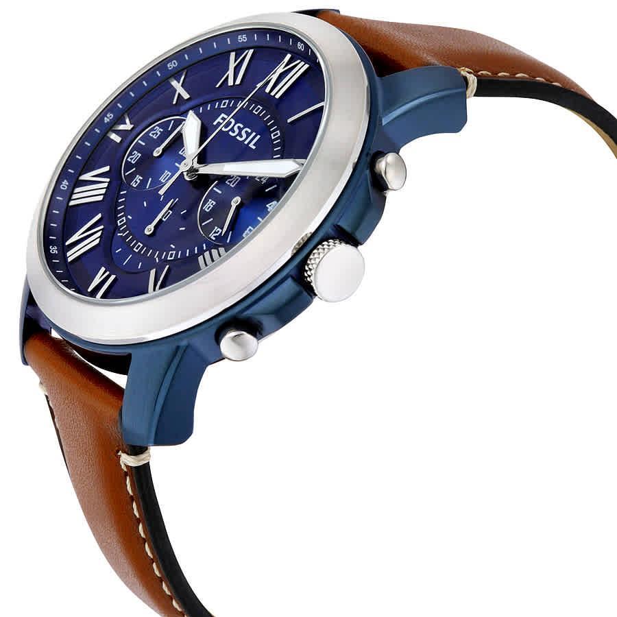 商品Fossil|Fossil Grant Chronograph Blue Dial Mens Watch FS5151,价格¥582,第4张图片详细描述