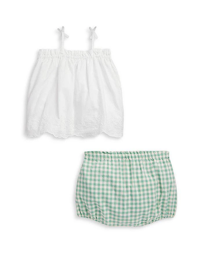 商品Ralph Lauren|Girls' Eyelet Cotton Top & Bloomers Set - Baby,价格¥357,第2张图片详细描述