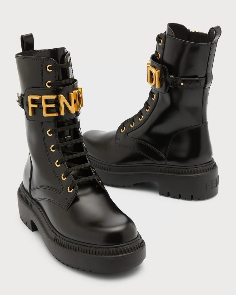 Fendigraphy Logo-Cuff Biker Booties 商品