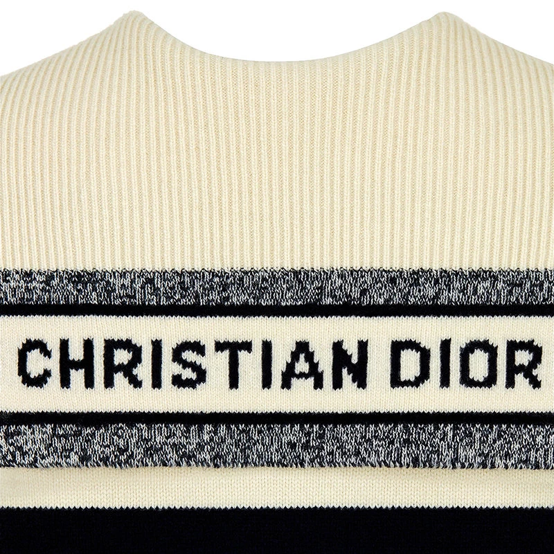 商品Dior|【预售3-7天】DIOR/迪奥 21早秋 CHRISTIAN DIOR系列 女士海军蓝和本色羊毛无袖毛衣144T51AM318_X5802,价格¥12614,第5张图片详细描述