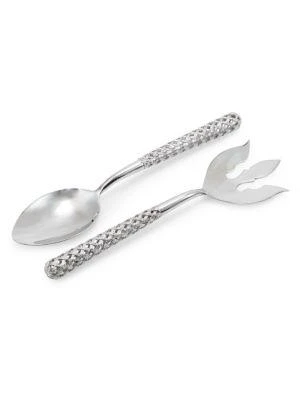 商品L'Objet|2-Piece Platinum-Plated Stainless Steel Braid Serving Set,价格¥672,第1张图片