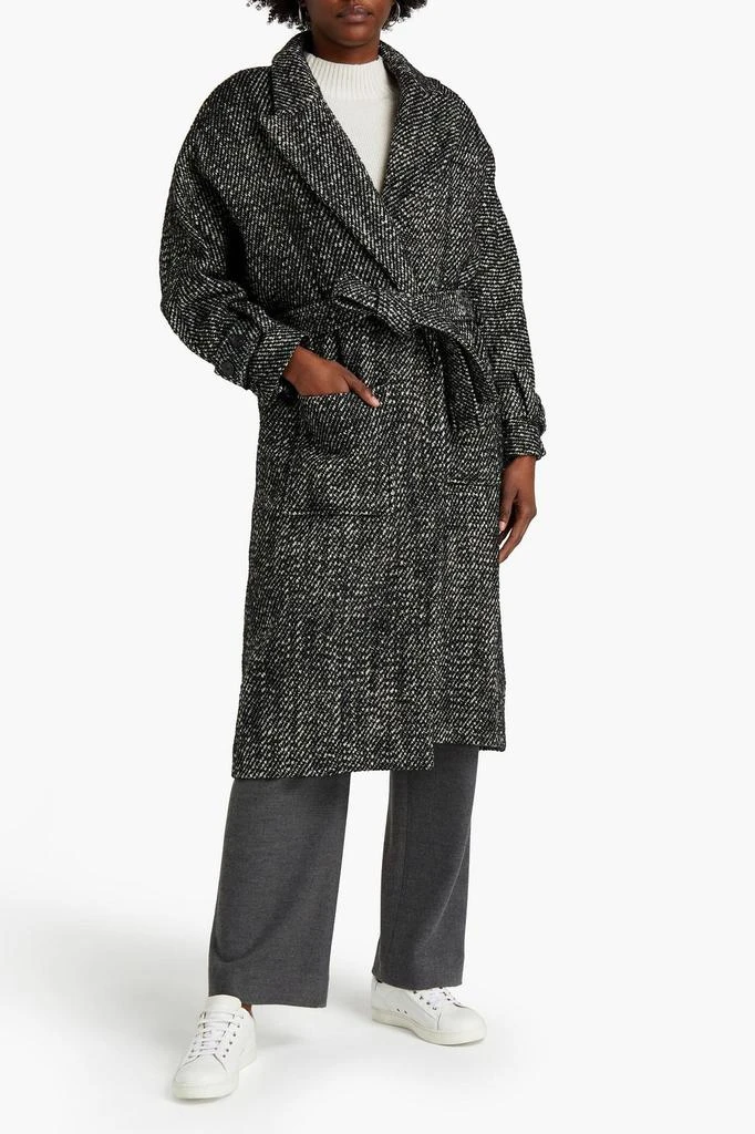 BA&SH Austin belted wool-blend bouclé-tweed coat 2