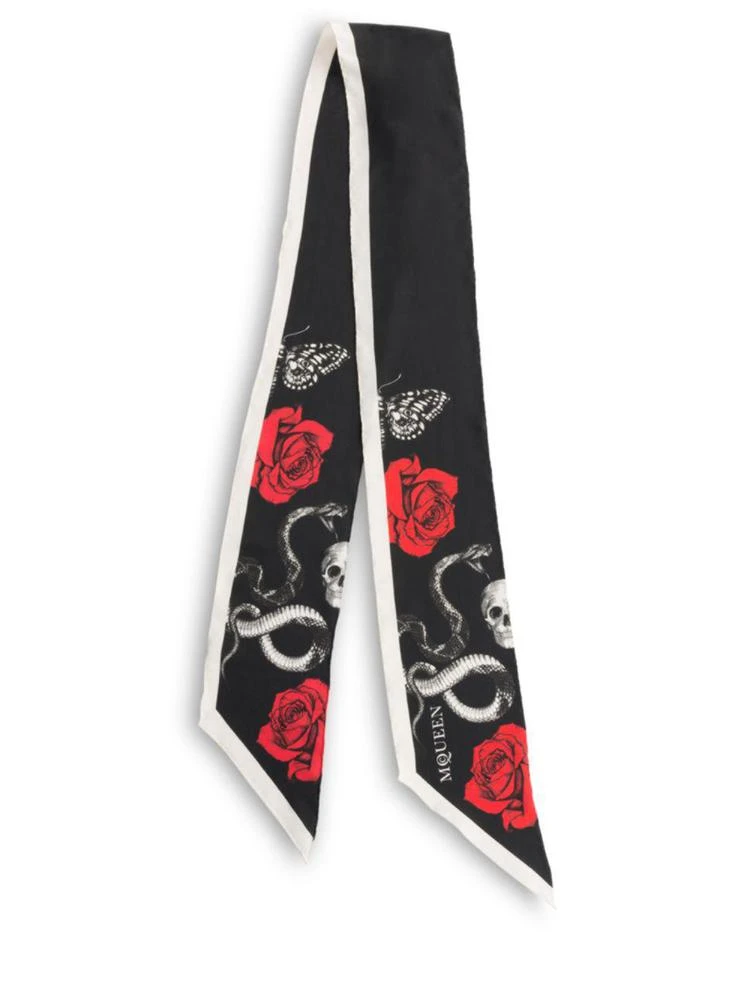 商品Alexander McQueen|Snake & Roses Scarf,价格¥607,第2张图片详细描述
