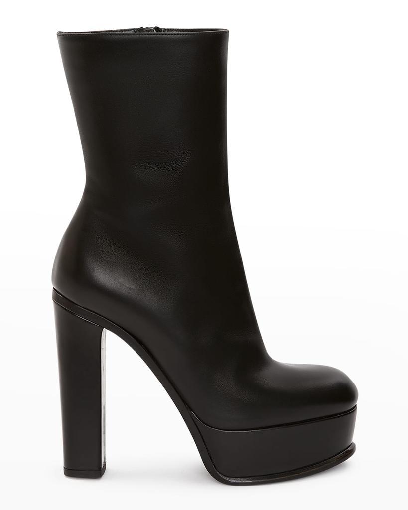 商品Alexander McQueen|Lux Calfskin Platform Ankle Booties,价格¥4498,第1张图片