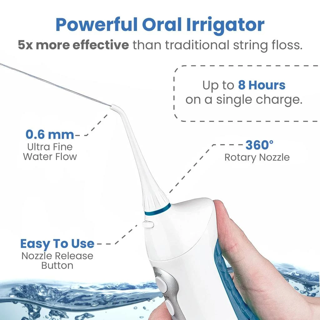 商品AquaSonic|AquaSonic Home Dental Center Rechargeable Power Toothbrush & Smart Water Flosser - Complete Family Oral Care System - 10 Attachments and Tips Included - Various Modes & Timers (White),价格¥503,第3张图片详细描述