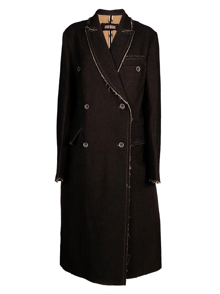 商品Uma Wang|Uma Wang Frayed-Hem Double Breasted Coat,价格¥12781,第1张图片