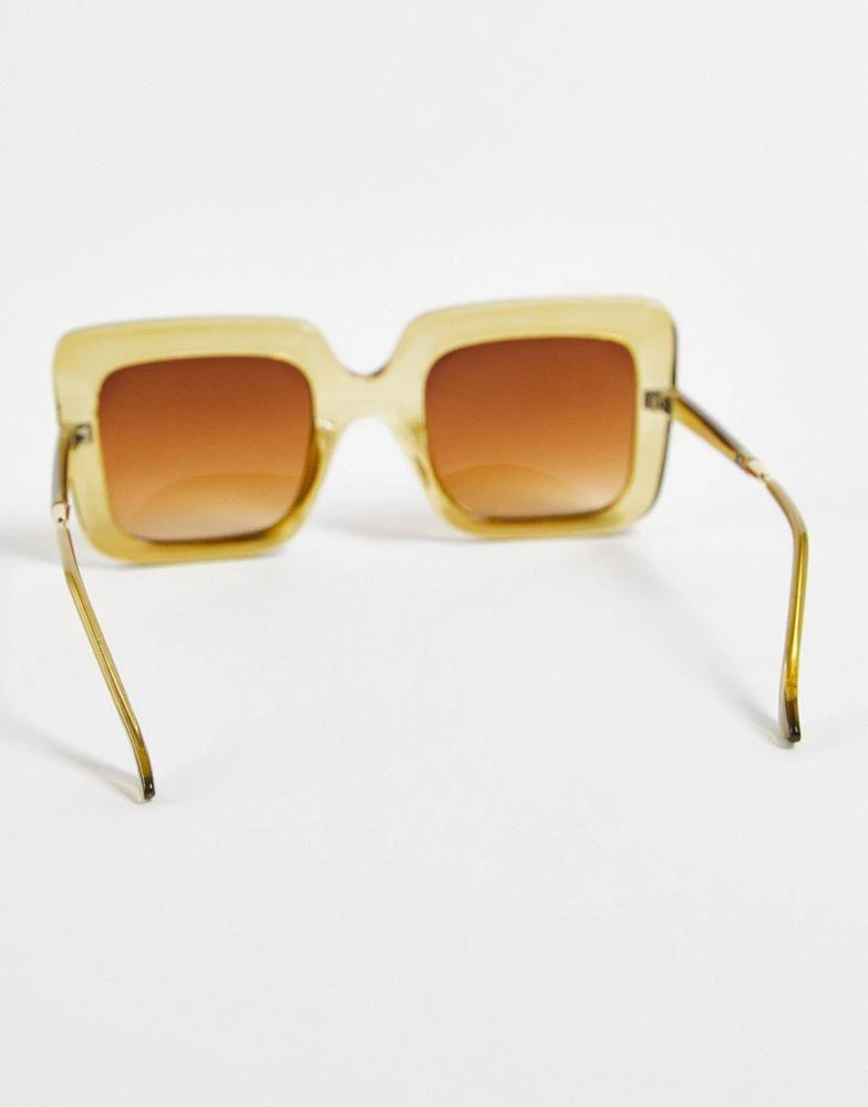 商品ASOS|ASOS DESIGN frame bevelled 70s square sunglasses in crystal green  - MGREEN,价格¥73,第4张图片详细描述