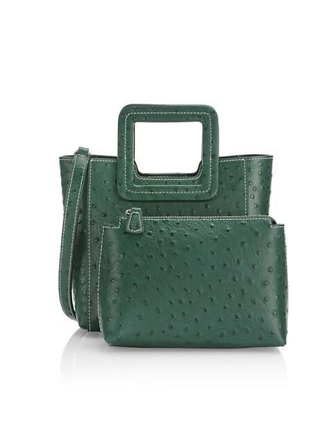 商品Staud|Mini Shirley Ostritch-Embossed Leather Tote,价格¥1411,第6张图片详细描述