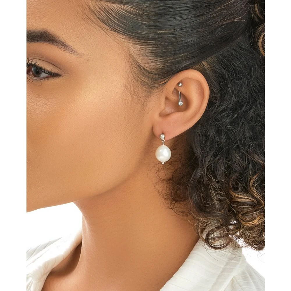 商品Sterling Forever|Women's Large Baroque Pearl Drop Stud Earrings,价格¥480,第3张图片详细描述