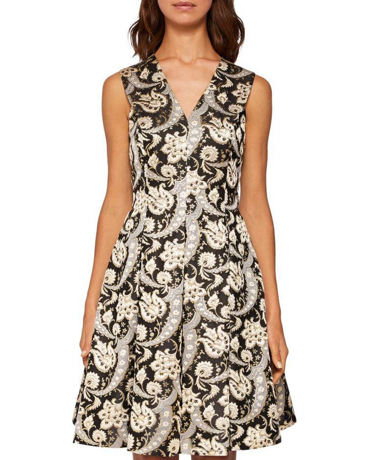 商品Ted Baker London|Ted Baker Jami Ornate Paisley V-Neck Dress,价格¥1762,第3张图片详细描述