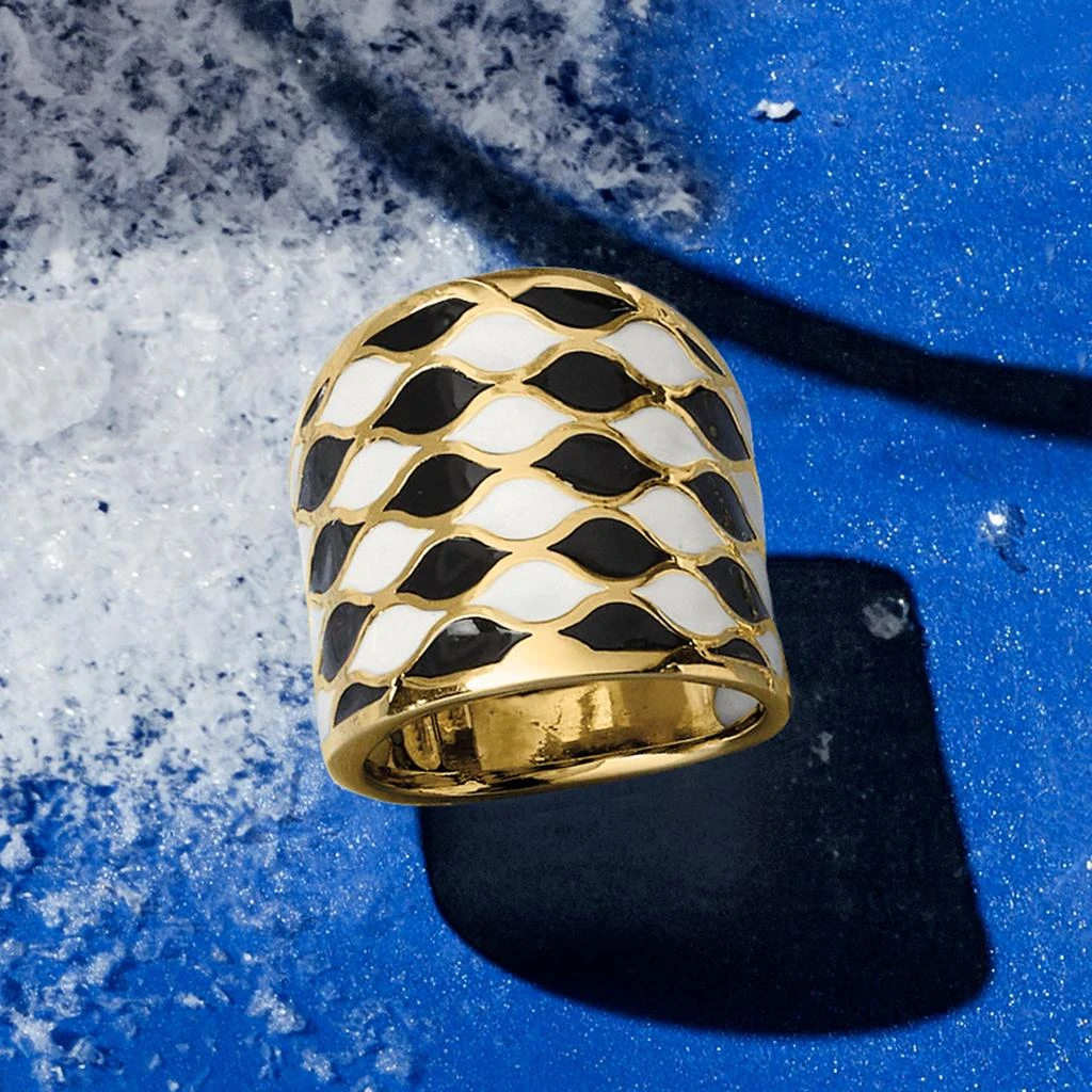 商品Ross-Simons|Ross-Simons Italian Black and White Enamel Ring in 14kt Yellow Gold,价格¥3009,第4张图片详细描述