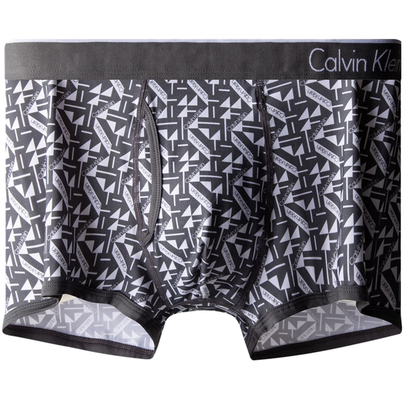 商品[国内直发] Calvin Klein|CK/ One有引力带 满印字母防夹臀平角短裤 男款 灰色,价格¥212,第1张图片