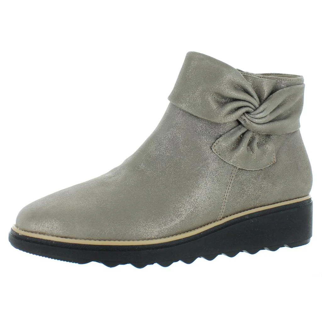 商品Clarks|Clarks Womens Sharon Salon Leather Metallic Platform Boots,价格¥107,第1张图片