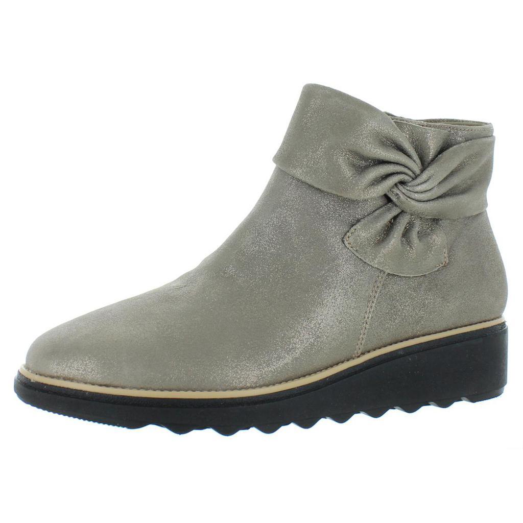 商品Clarks|Clarks Womens Sharon Salon Leather Metallic Platform Boots,价格¥199-¥214,第1张图片