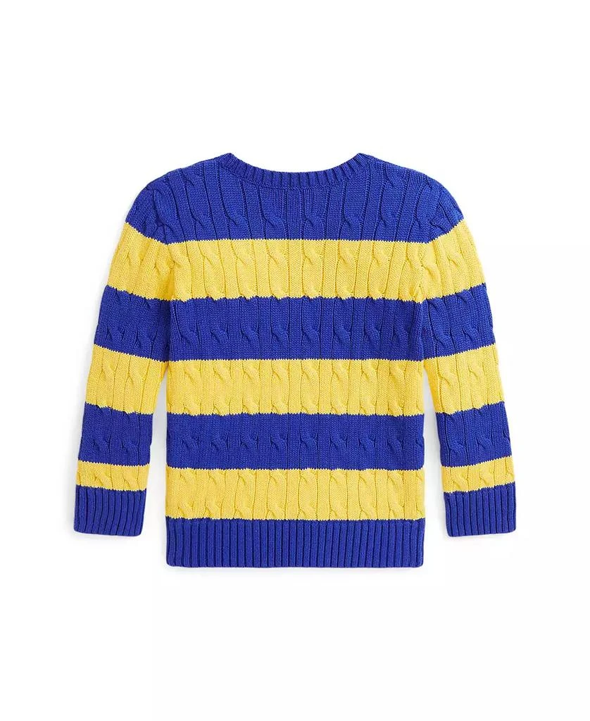 商品Ralph Lauren|Toddler and Little Boys Striped Cable-Knit Cotton Sweater,价格¥321,第5张图片详细描述