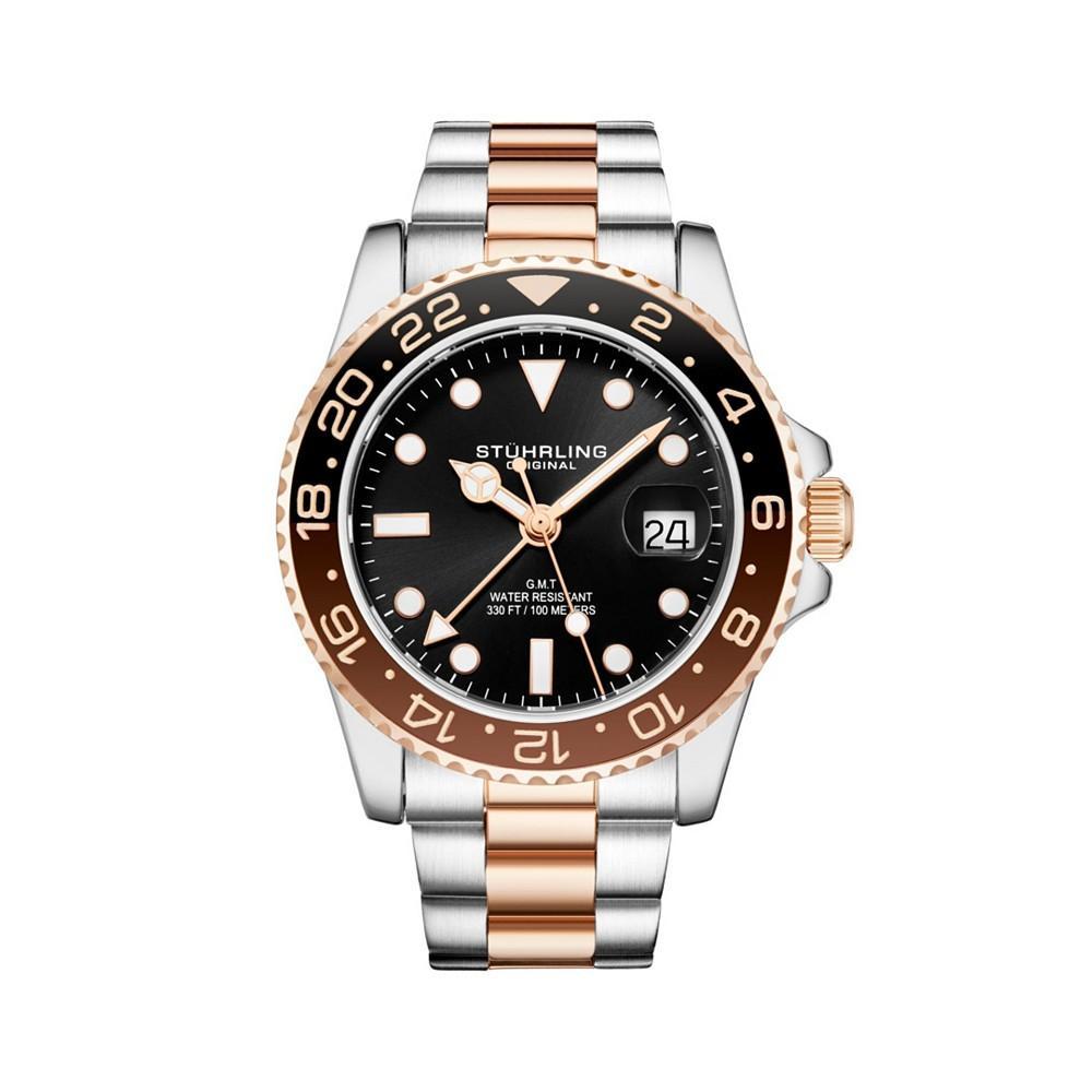 商品Stuhrling|Men's Rose Gold, Silver Tone Stainless Steel Bracelet Watch 42mm,价格¥1333,第1张图片