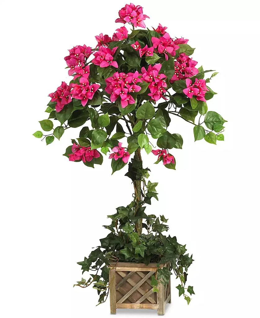 商品NEARLY NATURAL|Artificial Bougainvillea Topiary with Wood Planter,价格¥748,第1张图片