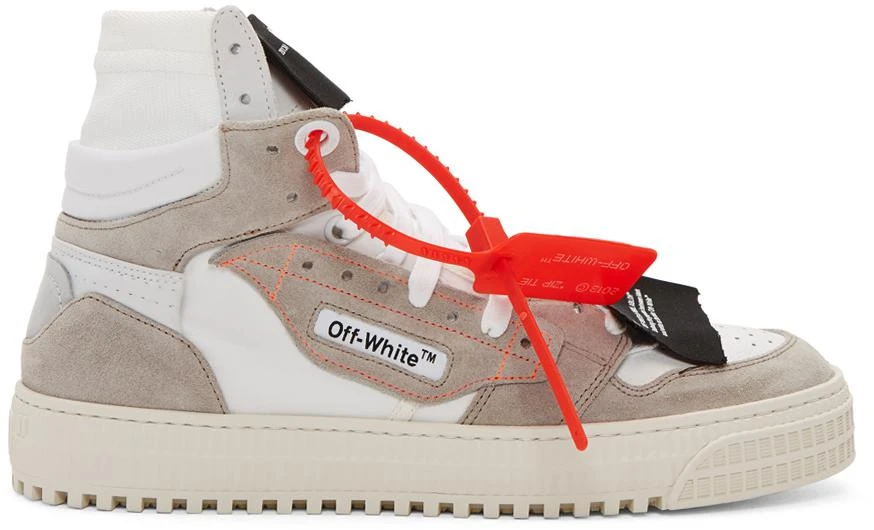 商品Off-White|White & Grey Low 3.0 Off-Court High-Top Sneakers,价格¥3045,第1张图片