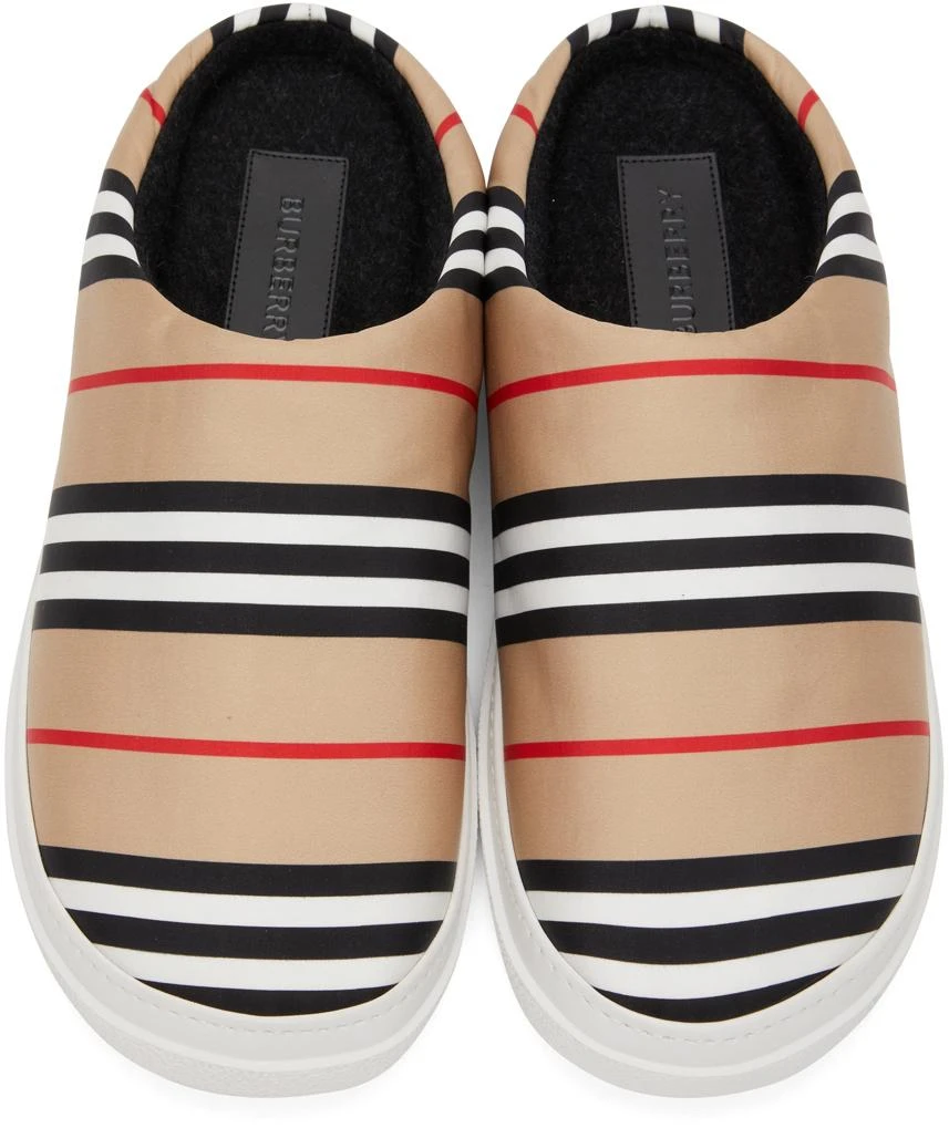 商品Burberry|Beige Icon Stripe Slippers,价格¥4674,第5张图片详细描述