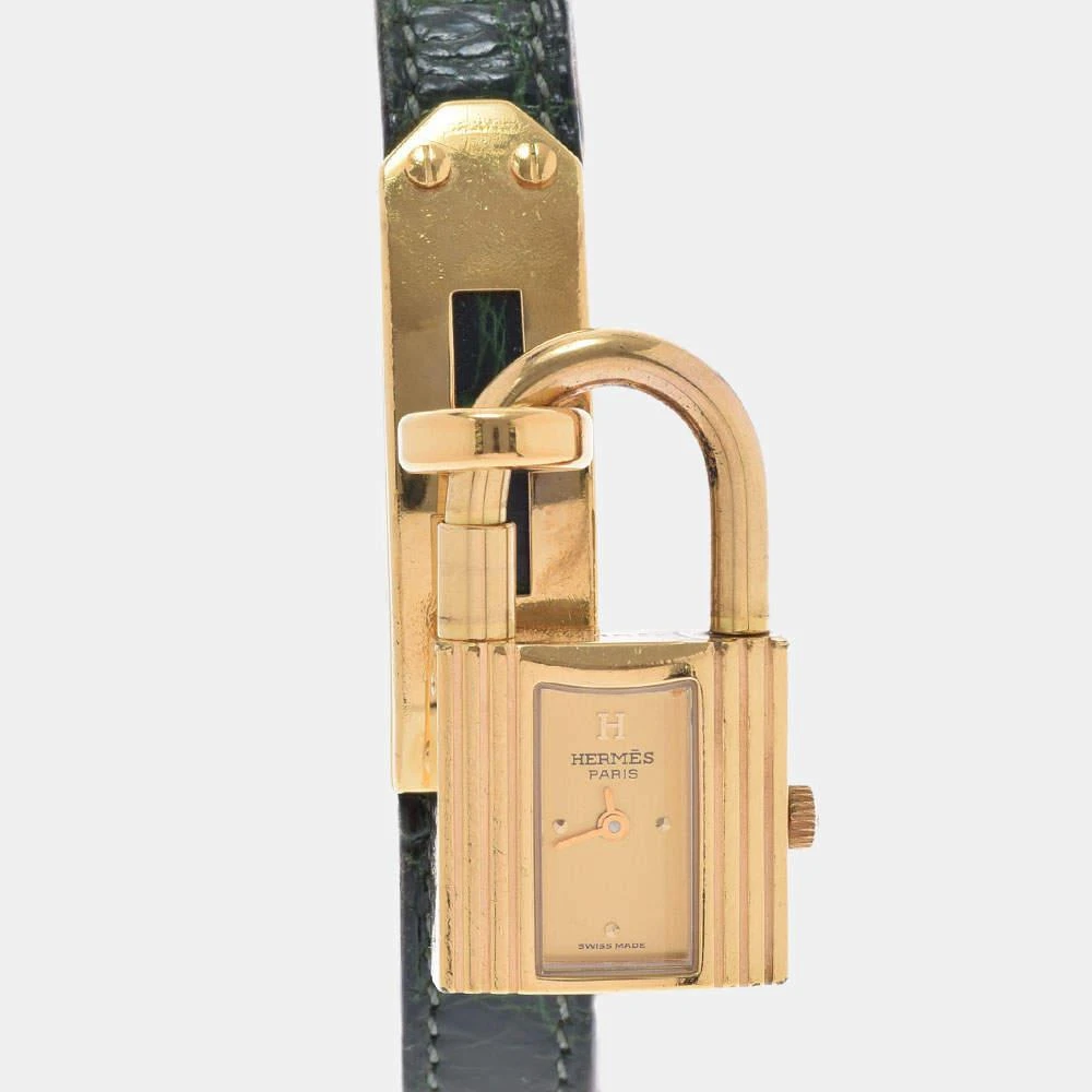 商品[二手商品] Hermes|Hermes Champagne Gold Plated Stainless Steel Kelly Women's Wristwatch 20 mm,价格¥6024,第1张图片