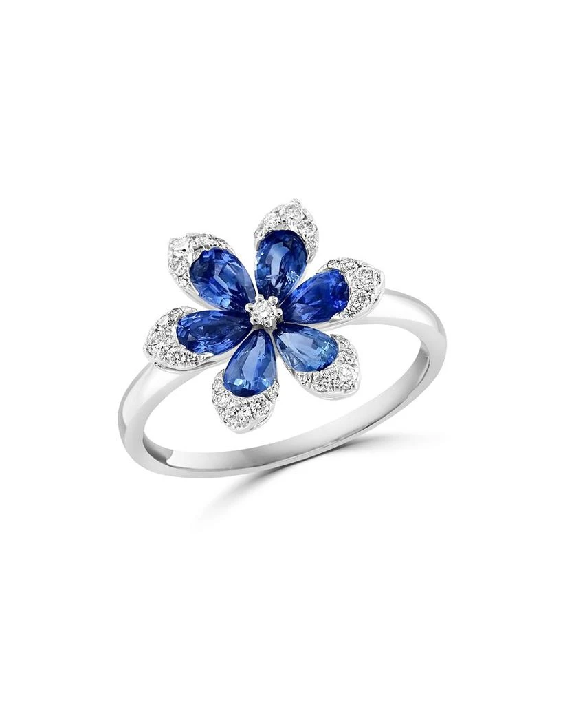 商品Bloomingdale's|Blue Sapphire & Diamond Flower Ring in 14K White Gold,价格¥22050,第1张图片