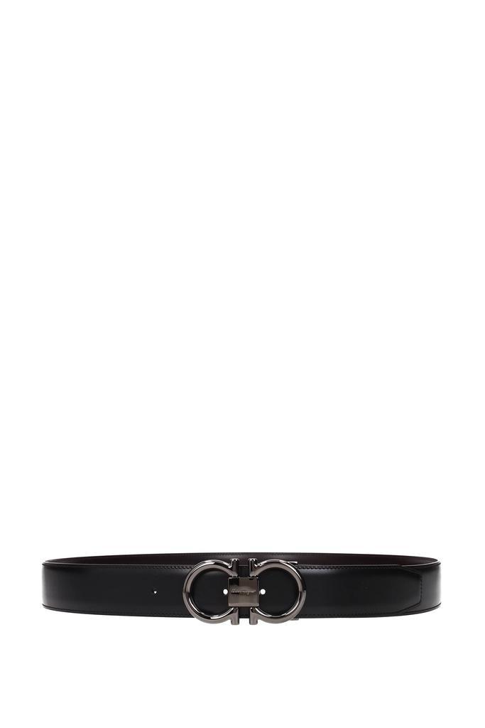商品Salvatore Ferragamo|Regular belts Leather Black Dark Brown,价格¥2283,第1张图片