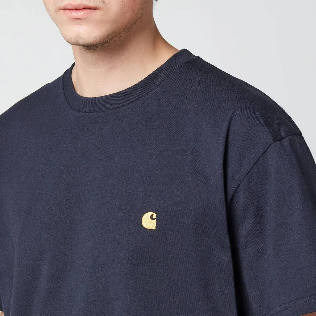 商品Carhartt|Carhartt WIP Men's Chase Crewneck T-Shirt - Dark Navy/Gold,价格¥344,第3张图片详细描述