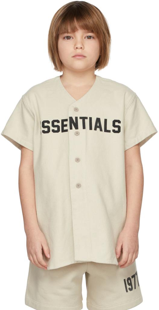 Kids Beige Cotton Baseball T-Shirt商品第2张图片规格展示