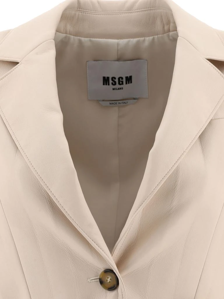 商品MSGM|FAUX LEATHER BLAZER WITH BELT,价格¥2249,第3张图片详细描述