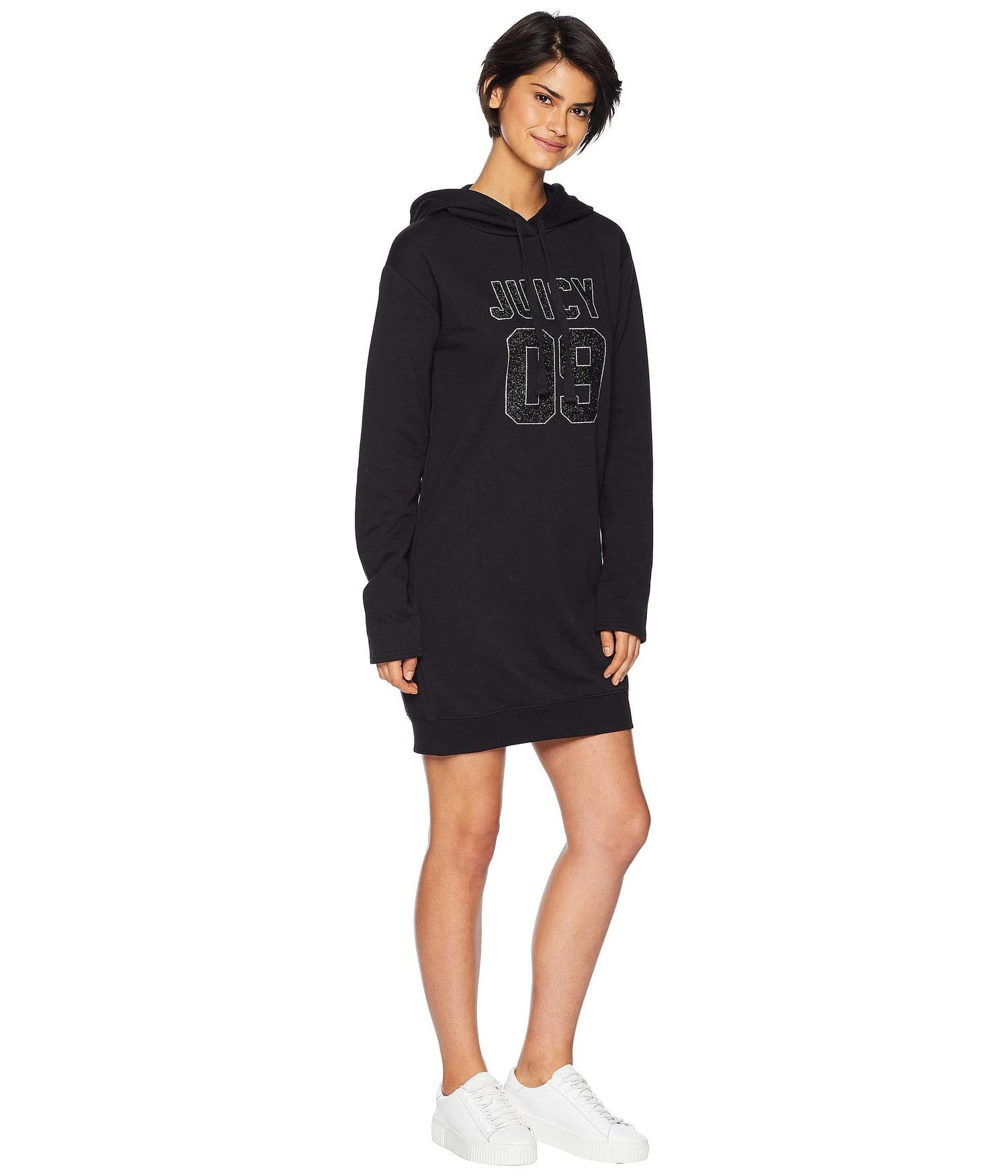 商品Juicy Couture|Juicy 09 Logo Fleece Hooded Dress,价格¥234,第4张图片详细描述