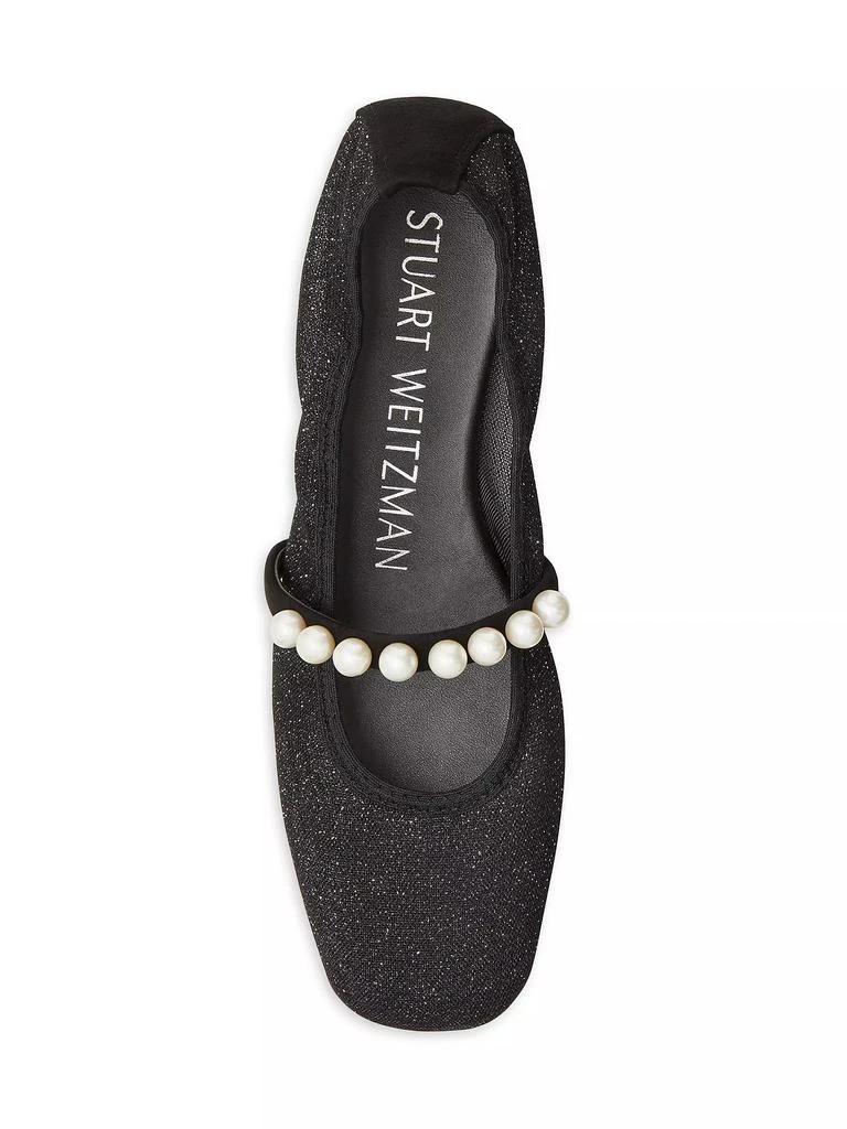 商品Stuart Weitzman|Goldie Imitation Pearl-Embellished Leather Square-Toe Ballet Flats,价格¥3562,第5张图片详细描述