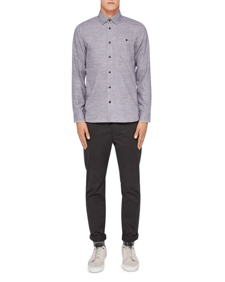 商品Ted Baker London|Ted Baker Arc Dobbie Flannel Regular Fit Button-Down Shirt,价格¥800,第3张图片详细描述