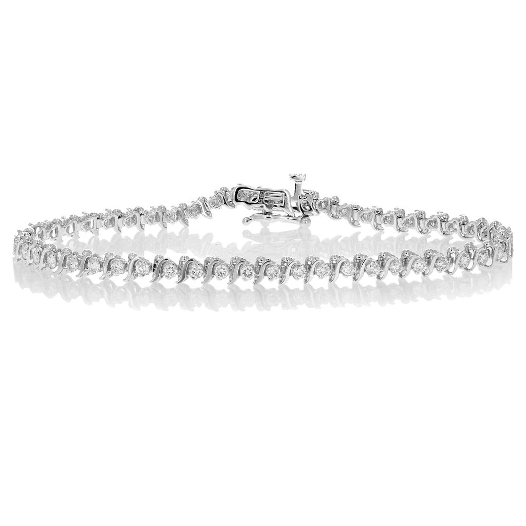 商品Vir Jewels|1.50 cttw Diamond Bracelet .925 Sterling Silver Classic S-Link Round 7 Inch,价格¥12393,第2张图片详细描述