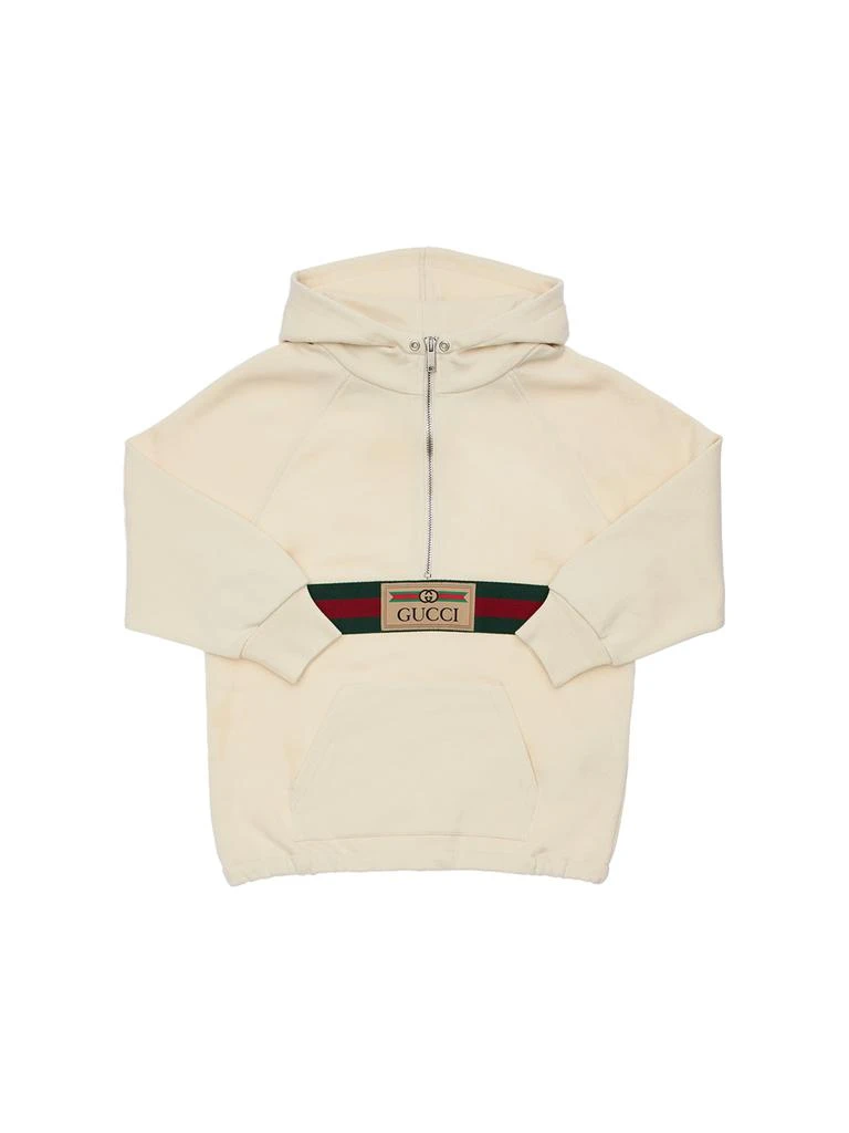 商品Gucci|Web Detail Cotton Sweatshirt Hoodie,价格¥3416,第1张图片