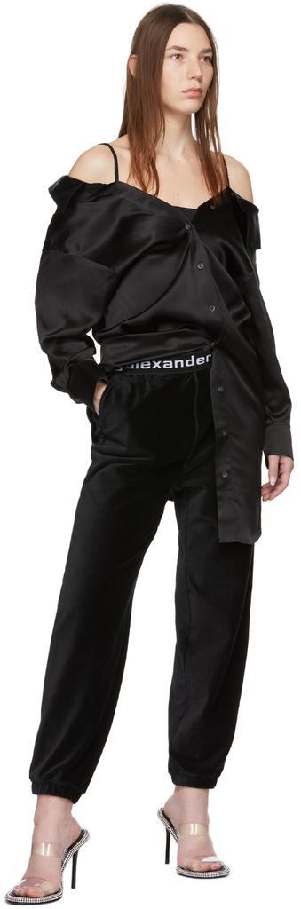 商品Alexander Wang|Black Corduroy Logo Lounge Pants,价格¥2216,第6张图片详细描述