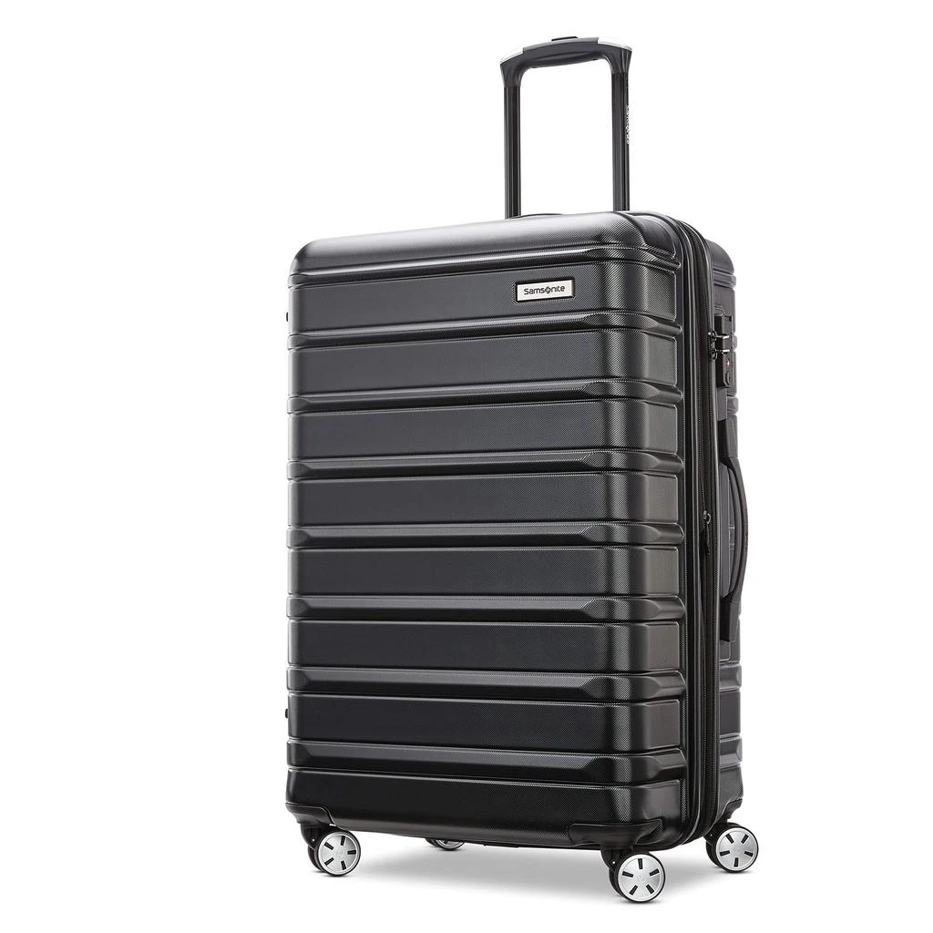 商品Samsonite|Samsonite Omni 2 Hardside Expandable Luggage with Spinner Wheels, Checked-Medium 24-Inch, Midnight Black,价格¥1222,第1张图片