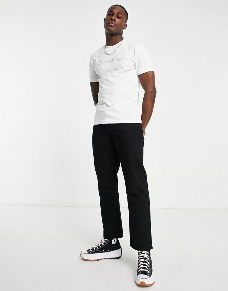 Calvin Klein raised striped logo t-shirt in white商品第3张图片规格展示
