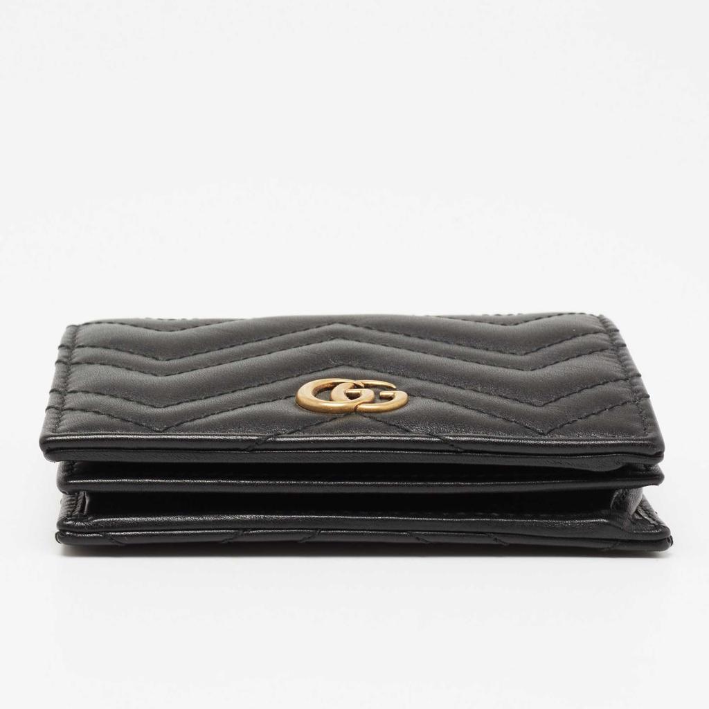Gucci Black Matelasse Leather GG Marmont Card Case商品第8张图片规格展示