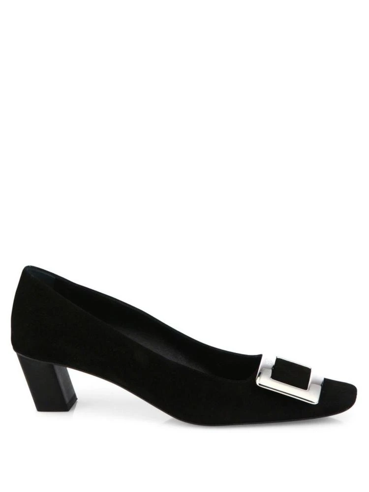 商品Roger Vivier|Decollette Belle Vivier Suede Pumps,价格¥5497,第5张图片详细描述