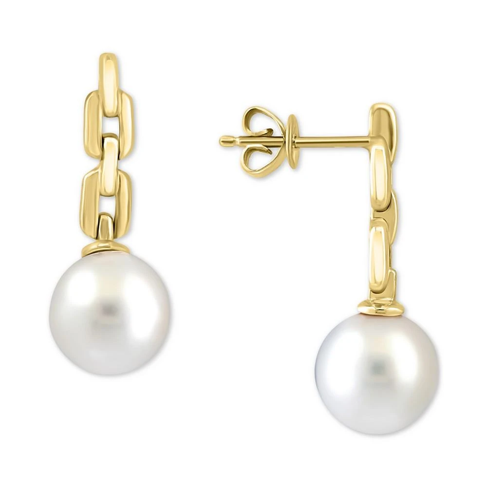 商品Effy|EFFY® Cultured Freshwater Pearl (10mm) Chain Link Drop Earrings in 14k Gold,价格¥9607,第1张图片