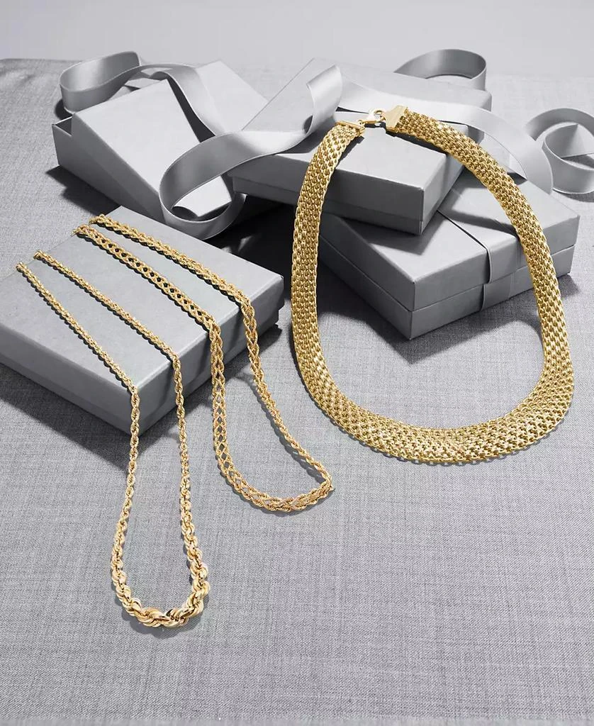 商品Italian Gold|Wide Mesh Graduated 18" Statement Necklace in 14k Yellow Gold (Also in 14k White Gold),价格¥29913,第3张图片详细描述