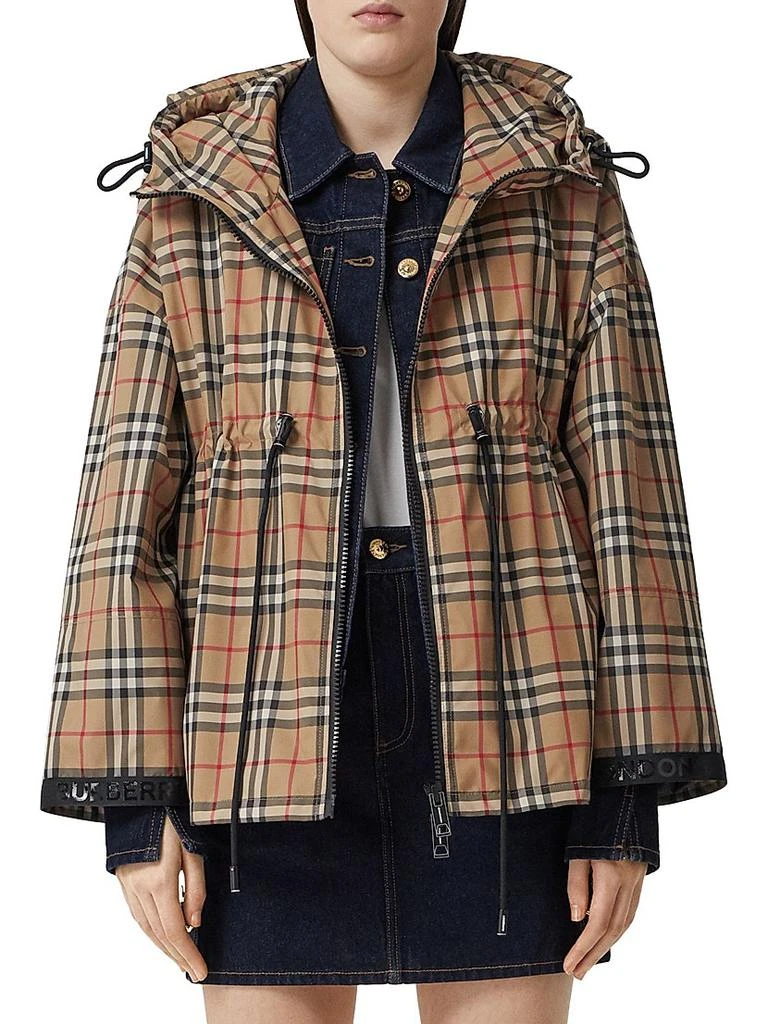 商品Burberry|Bacton Hooded Check Logo Coat,价格¥10082,第3张图片详细描述