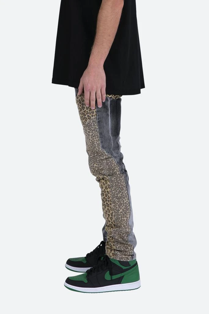 商品MNML|D422 Leopard Straight Denim - Black/Brown,价格¥190,第3张图片详细描述