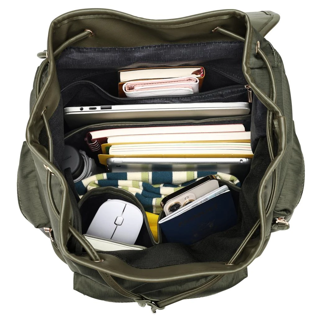 商品ELLE|Wayfarer 23L Monogram Travel Backpack | Olive Green,价格¥473,第3张图片详细描述