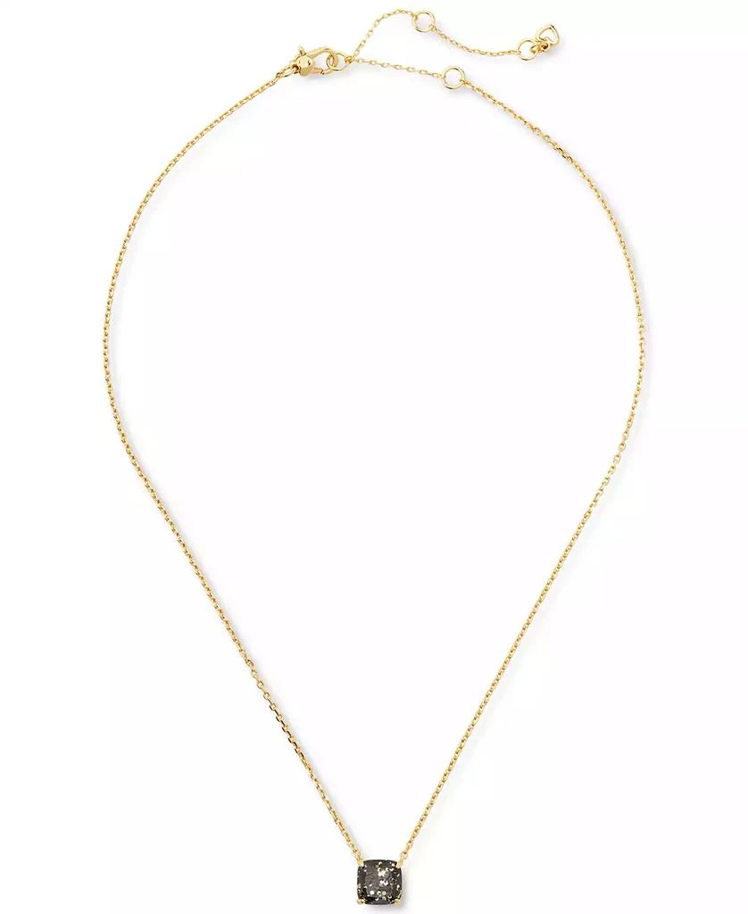 商品Kate Spade|Gold-Tone Square Glitter Stone Mini Pendant Necklace, 17" + 3" extender,价格¥152,第2张图片详细描述